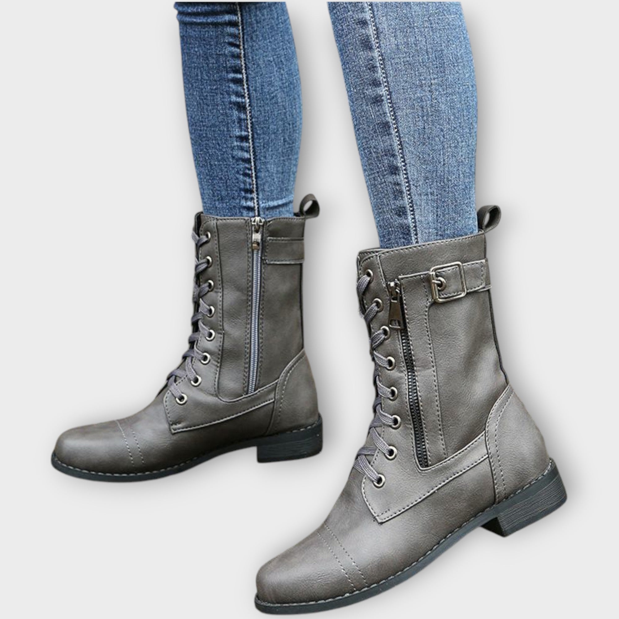 Klasické kožené kotníkové boty na šněrování