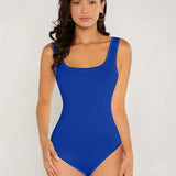 Bodysuit bez rukávů se čtvercovým výstřihem