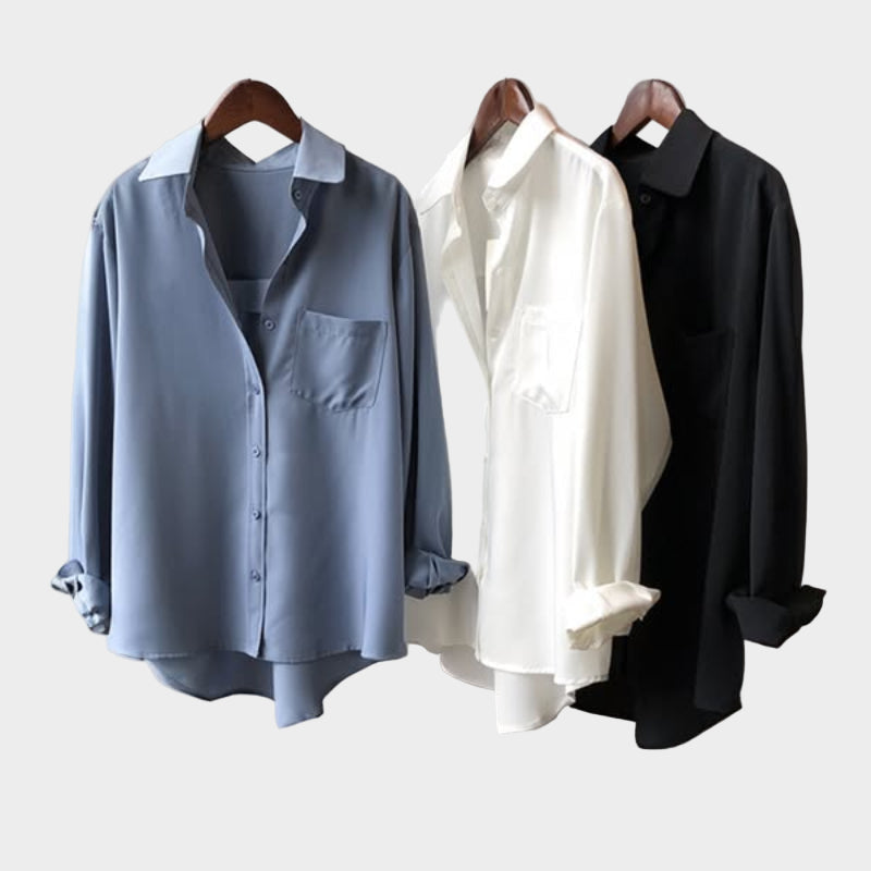 Hedvábná blůza s elegantní linií a moderním detailem