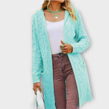Pohodlný otevřený cardigan s pleteným vzorem