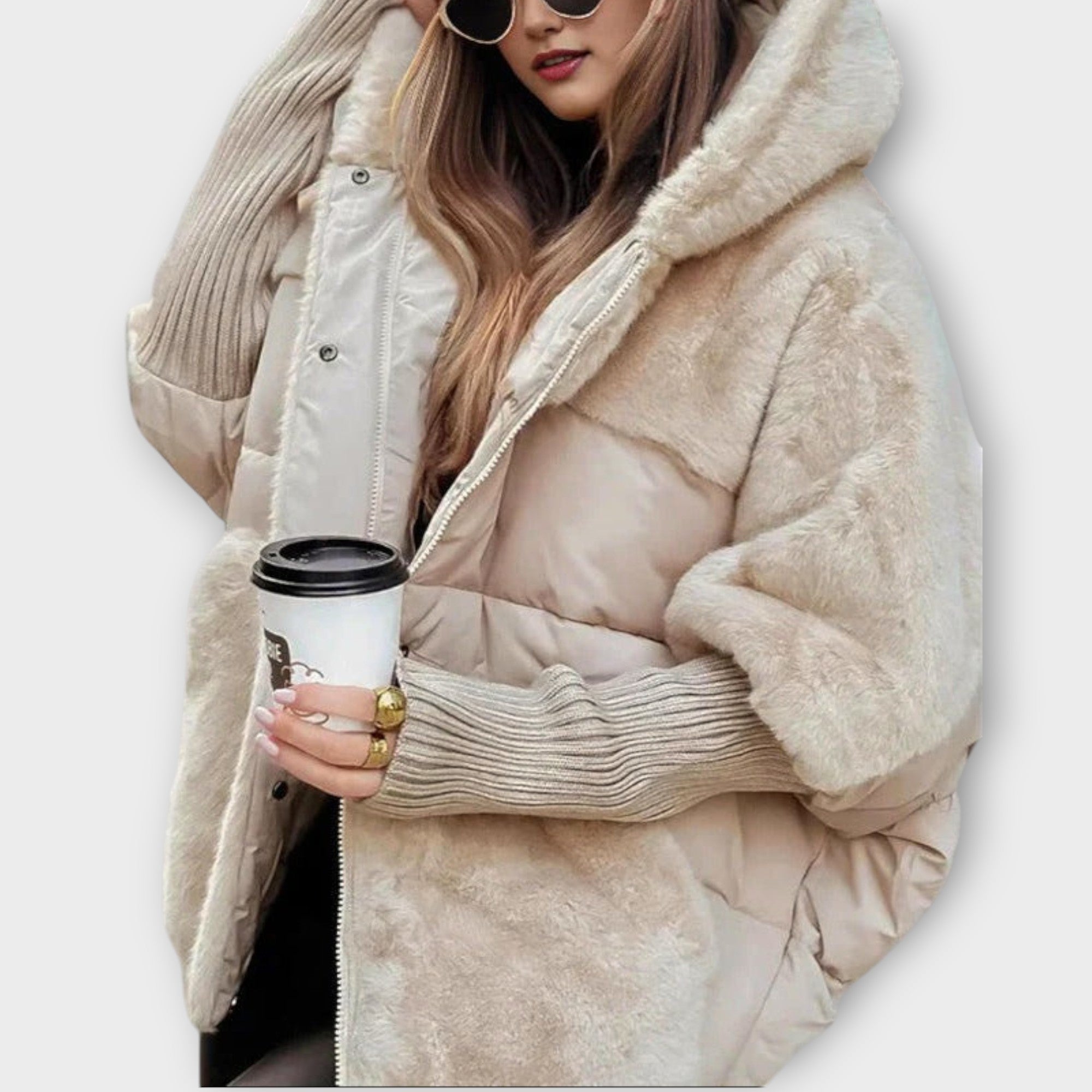 Teplá péřová bunda s kapucí