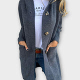 Pohodlný kardigan s knoflíky a dlouhým střihem