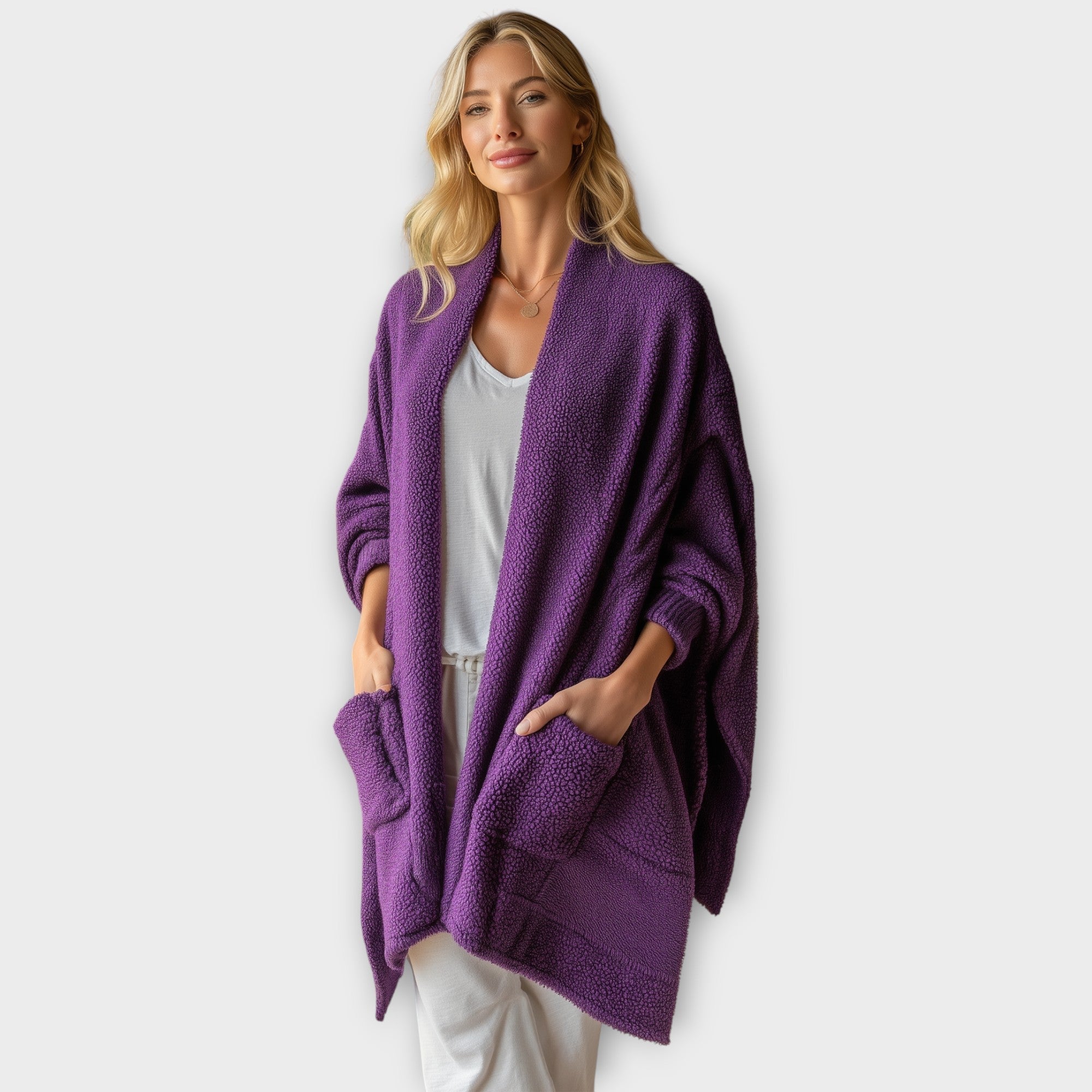 Pohodlný otevřený kardigan