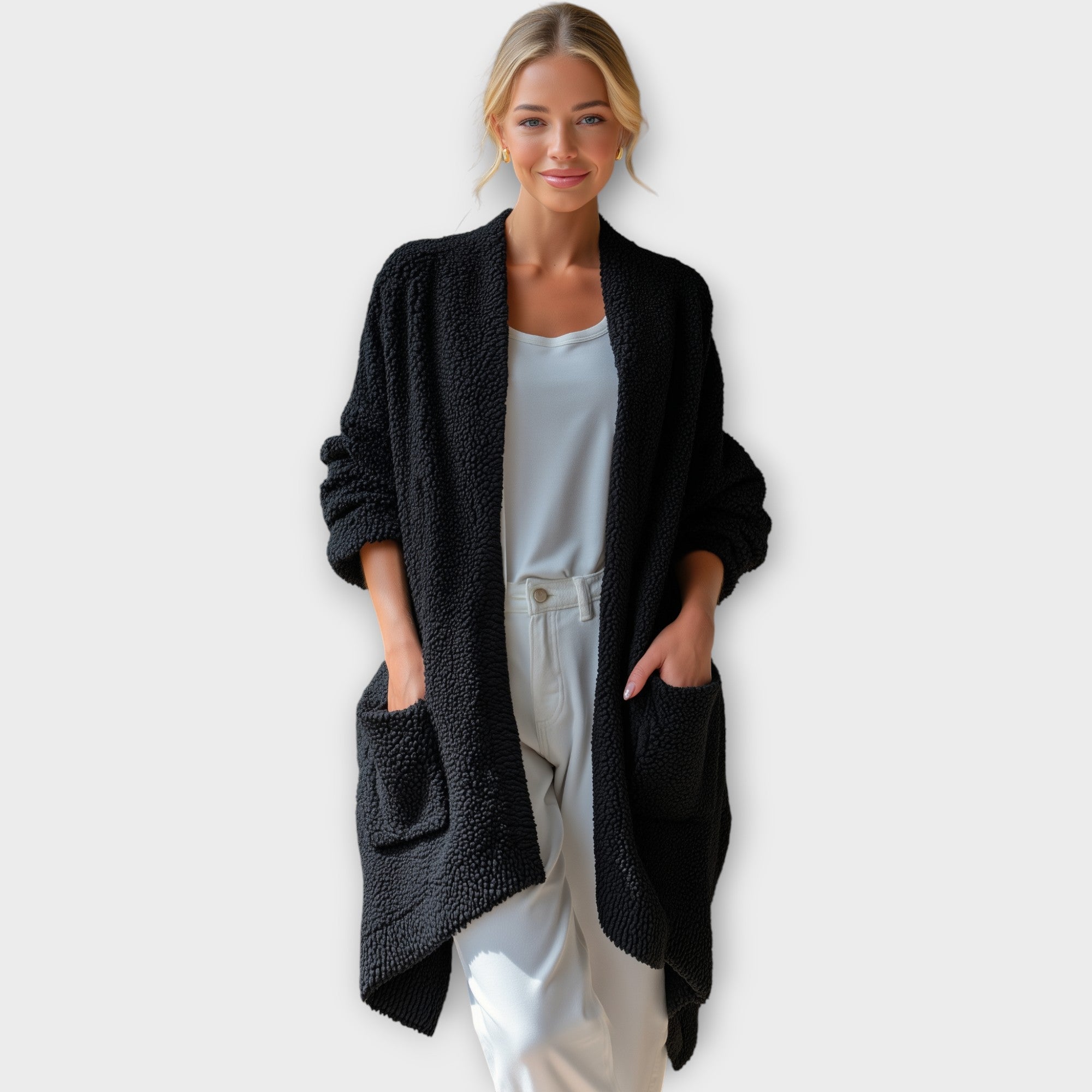 Pohodlný otevřený kardigan