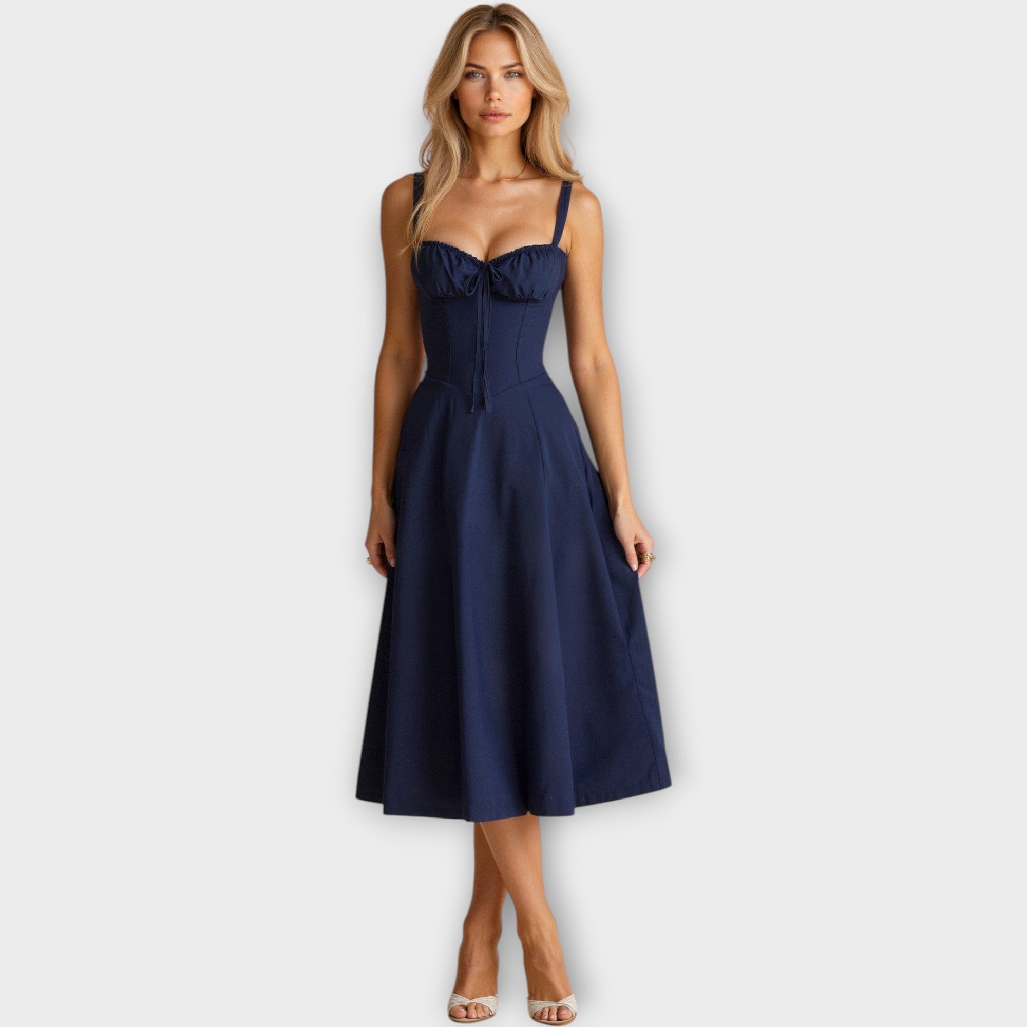 Midi šaty s korzetem