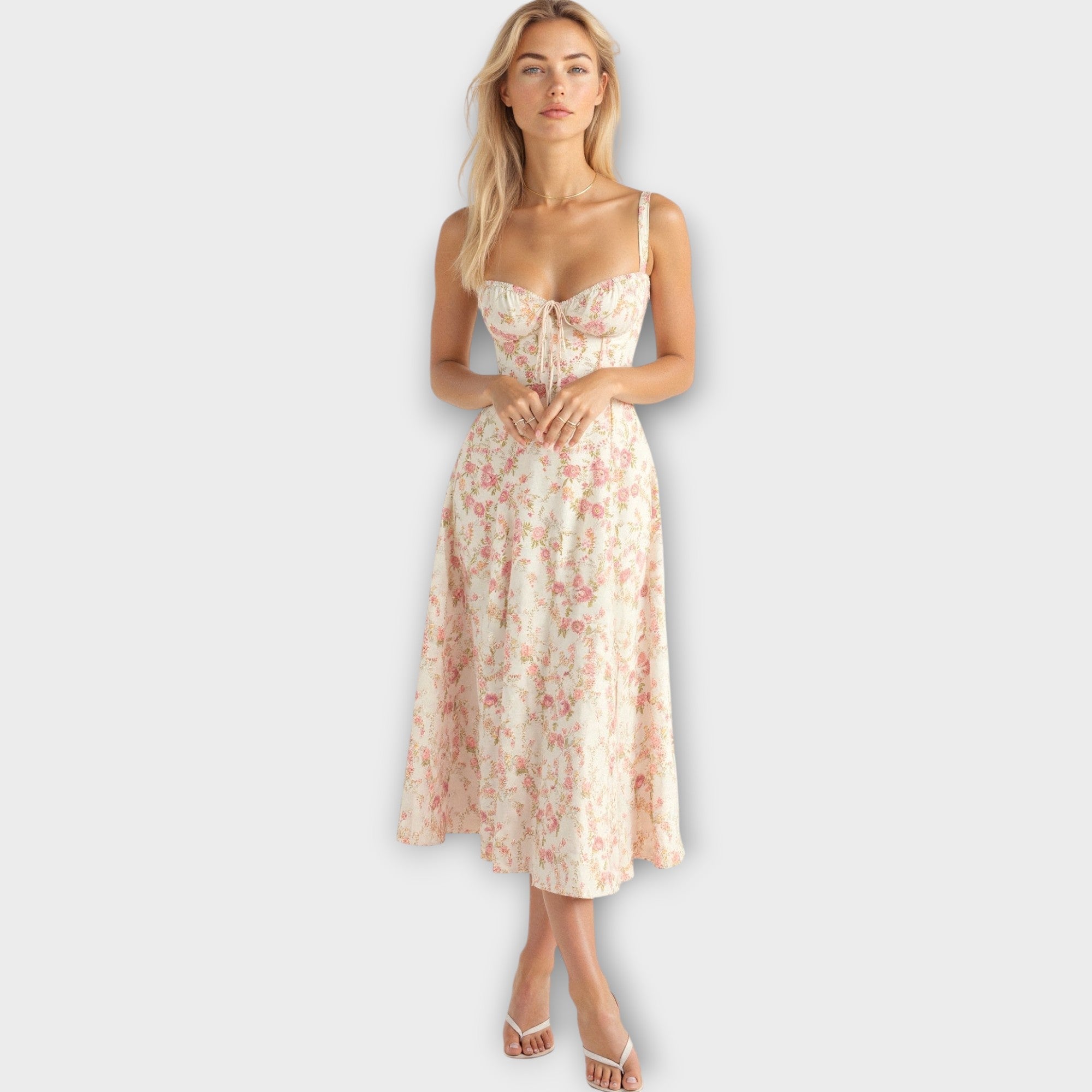 Midi šaty s korzetem