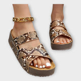 Platformy s tkaným detailem a širokým páskem