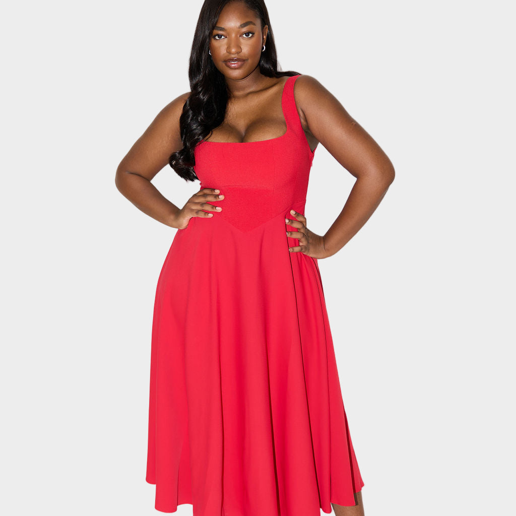 Nadčasové vzdušné midi šaty s elegantní linií a přirozeným pohybem