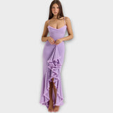 Elegantní večerní šaty s volány