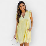 Letní šaty s hidden šortkami a kapsami