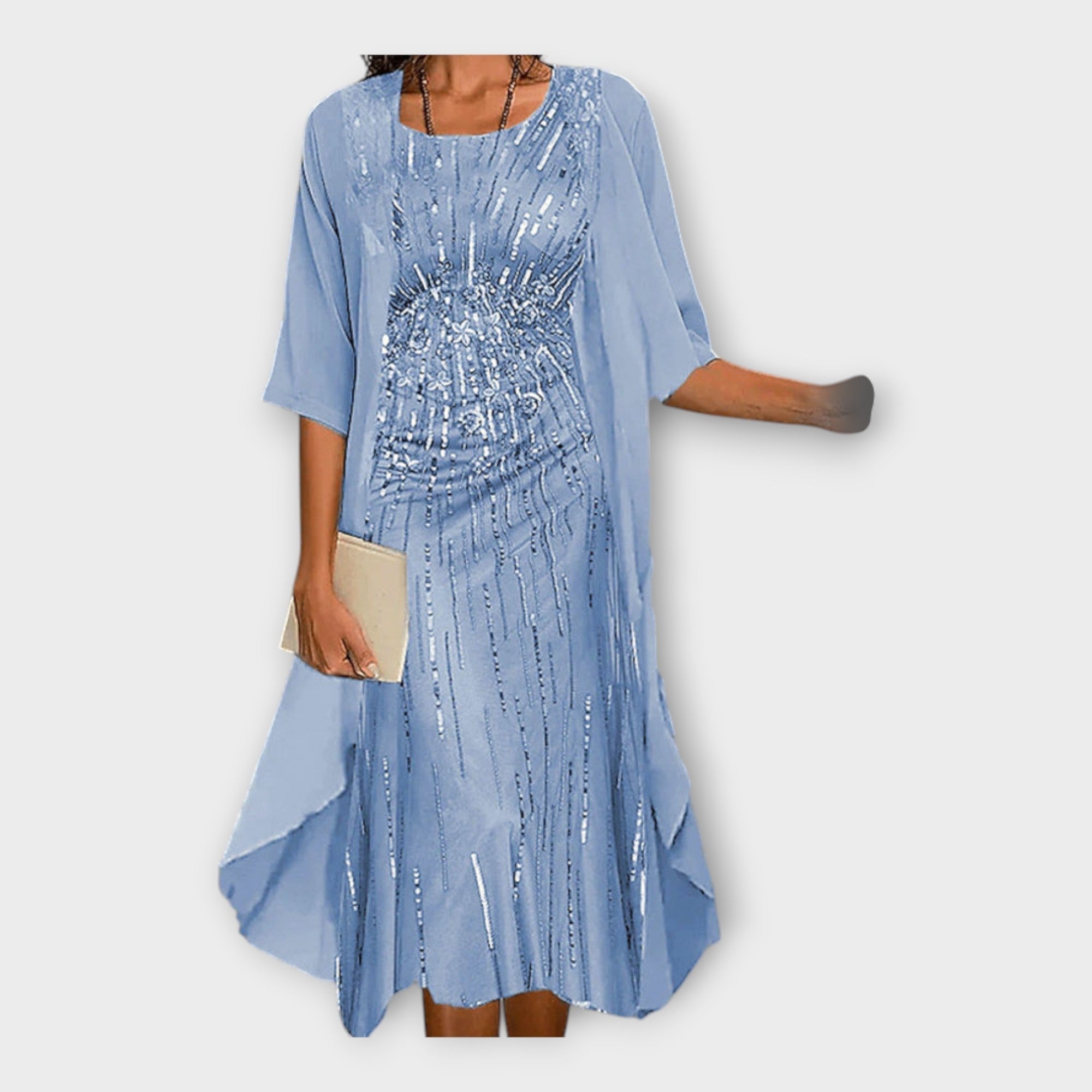 Vzdušné šaty s externím sakem a vzory