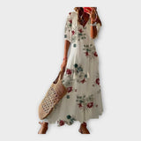 Vintage šaty s výšivkou a V výstřihem